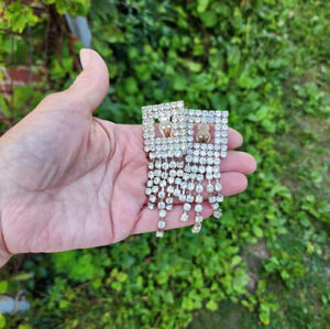 Vintage Geometric Rhinestone‎ drip earrings